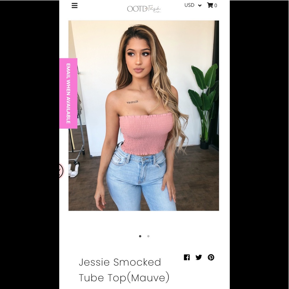 Jessie Smocked Tube Top(Mauve)